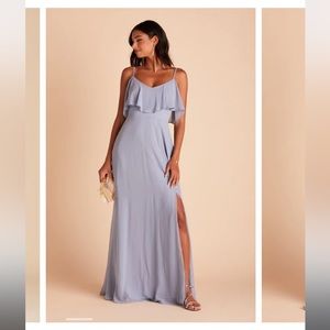 Birdy Grey Jane Convertible Dress in Dusty Blue with Slit - Bridesmaid dress
